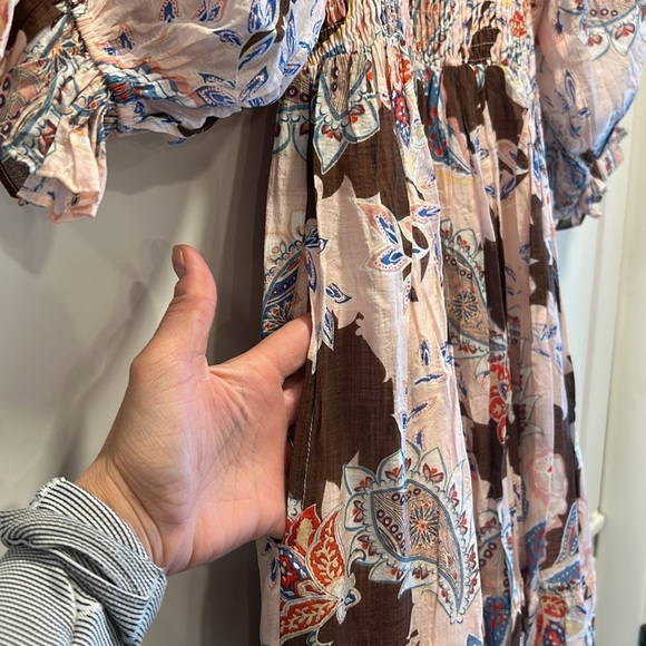 Fate Women's Long Dress - Pink and Brown Floral - Picture 7 of 16